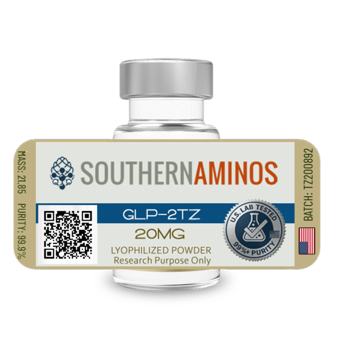 GLP-2TZ research peptide vial – Southern Aminos, verified purity and quality